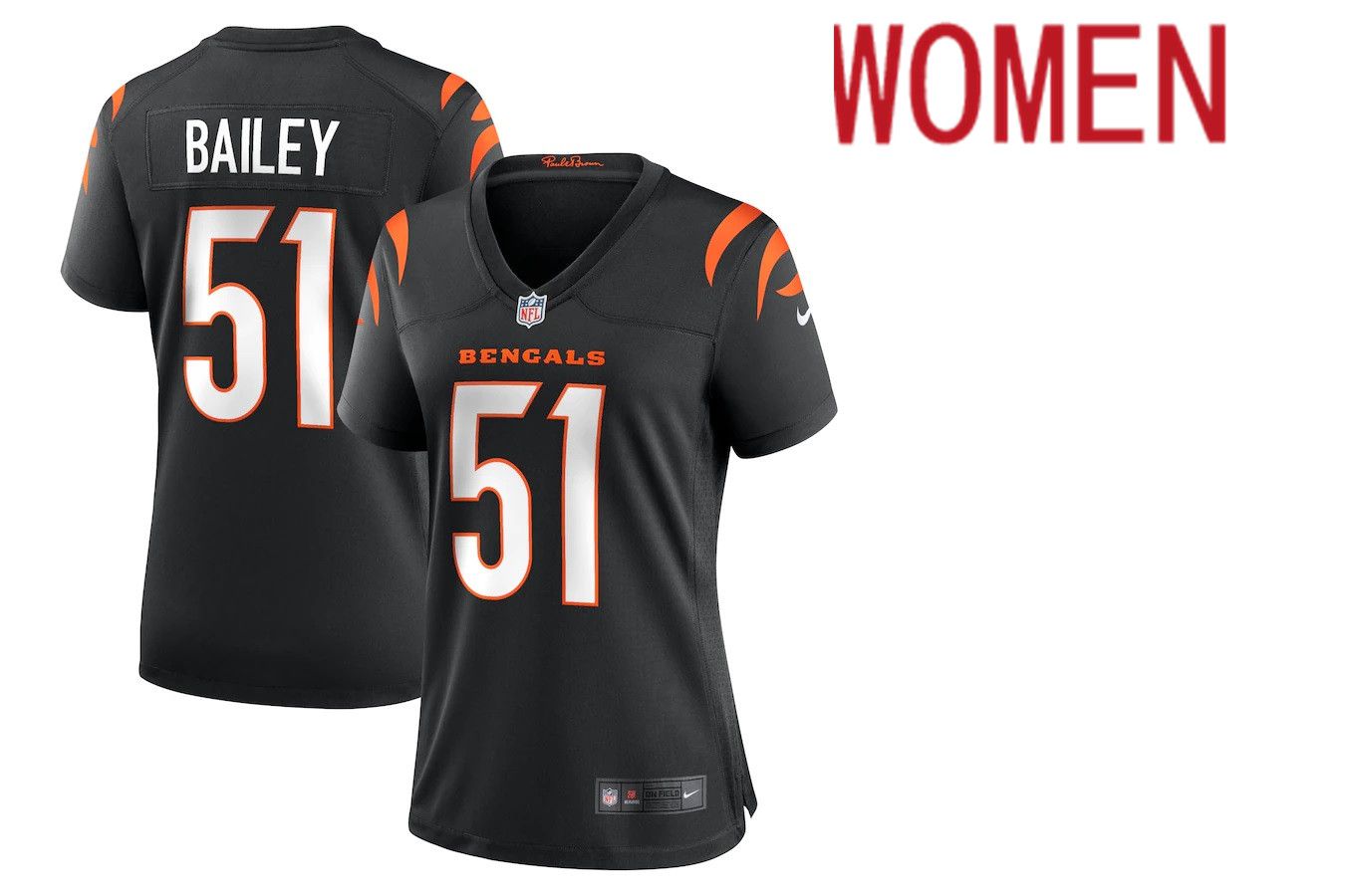 Women Cincinnati Bengals #51 Markus Bailey Nike Black Game NFL Jersey